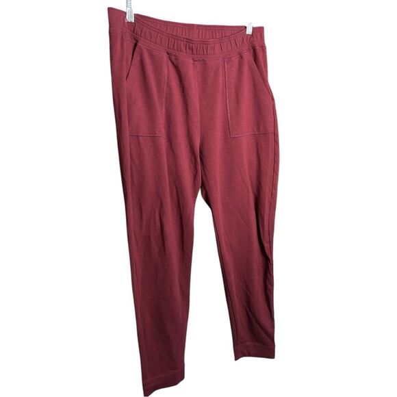 Anatomie Maroon Pull On Joggers French Terry Soft Stretch Size Large - Picture 1 of 11